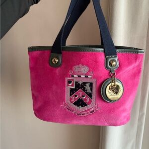 Juicy Couture Pink Tote with Crest and Gold Accents